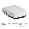 White Dometic FreshJet 5 13500 BTU RV Air Conditioner - Side Angle | United RV Parts