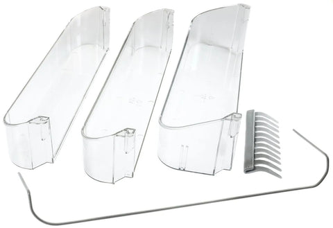 Clear Plastic RV Refrigerator Door Bins - Three Shelves with Wire Guard | United RV Parts