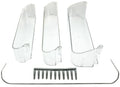 Clear Plastic Refrigerator Door Bins - Angled View with Wire Guard Detail | United RV Parts