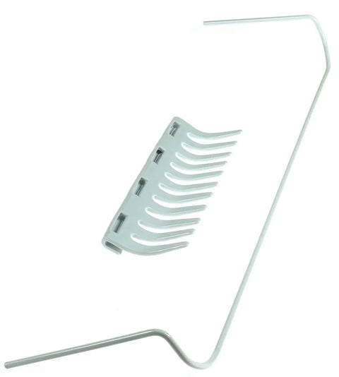 Clear Refrigerator Door Shelf - Close-up View of Wire Guard Mounting Clips | United RV Parts