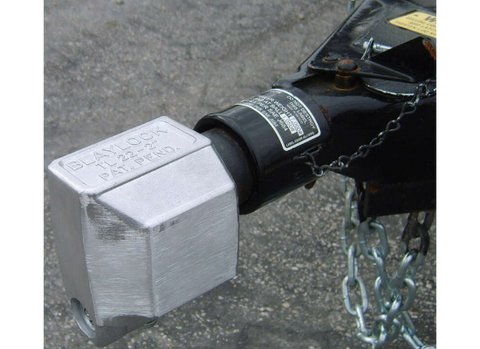 Blaylock TL-22 Coupler Lock Installed on Black RV Hitch - Real World Application | United RV Parts