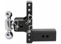 Black B&W Adjustable Ball Mount with Hitch Pin Chains - Left Side View | United RV Parts