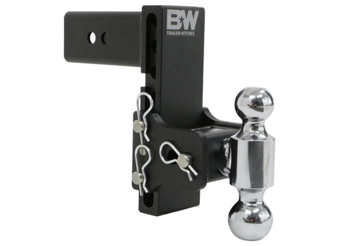 Black B&W Trailer Hitch Ball Mount with Hitch Pin Chains - Side Angle | United RV Parts