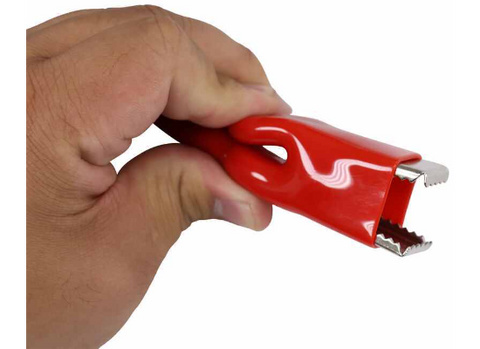 Red Battery Clamp Connection Detail - Hand Holding | United RV Parts