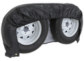 Black ADCO 3932 Double Axle Tyre Gard Covering Dual RV Trailer Tires - Front View | United RV Parts