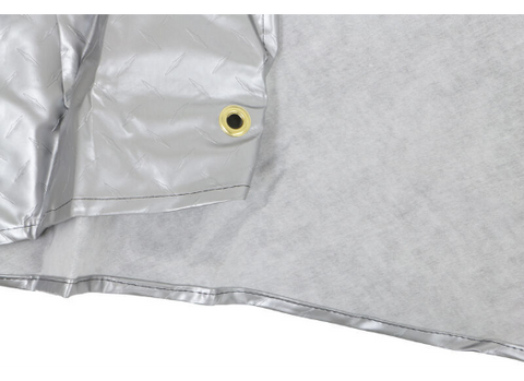 ADCO RV Tire Cover Diamond Plated Vinyl - Grommet and Soft Interior Lining Close-Up | United RV Parts