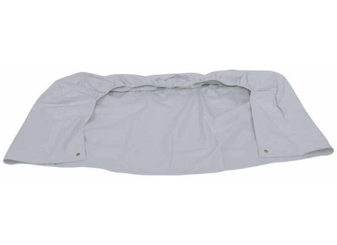 White ADCO Triple Axle Tyre Gard 3983 RV Tire Cover Unfolded with Grommets - Flat Lay | United RV Parts