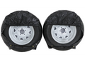 ADCO Ultra Tyre Gard Black RV Tire Covers Set of Two on White Wheels - Front View | United RV Parts