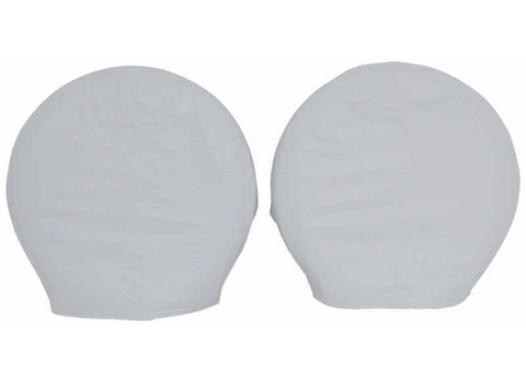 White ADCO Ultra Tyre Gard RV Tire Covers Pair - Front View Set of Two | United RV Parts