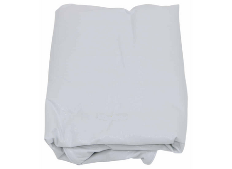 White Vinyl RV Air Conditioner Cover Installed on Rooftop Unit - Outdoor Lifestyle | United RV Parts