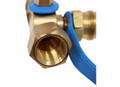 Brass Propane T-Fitting with Blue Accents - Angle View | United RV Parts