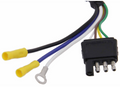 Valterra 4-Way Flat Trailer Connector End with Yellow Terminals - Close-Up Detail | United RV Parts