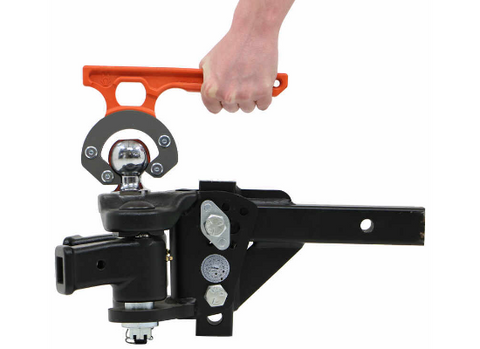 Orange HitchGrip Tool with Black Trailer Hitch Assembly - Installation View | United RV Parts
