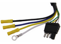 Valterra A10-7084VP 4-Way Flat Connector End with yellow terminals and color-coded wires - Close-Up Detail | United RV Parts