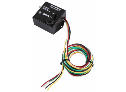 Black SMI Brake Control Module with Multi-Color Wire Harness - Angled View | United RV Parts