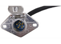 Valterra 6-Way Round Trailer Connector Socket Close-Up with Spring Latch - Detail View | United RV Parts