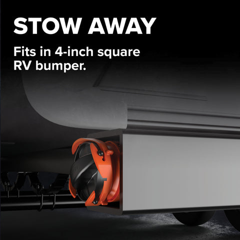 RhinoEXTREME Sewer Hose Storage - 4-Inch RV Bumper Stow Away Feature | United RV Parts