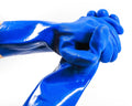 Blue Rubber RV Sanitation Gloves - Grip Detail Close-up | United RV Parts