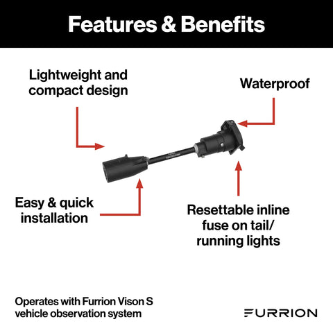 Furrion Vision S 7-Way Adapter Features - Waterproof, Resettable Fuse, Easy Install | United RV Parts