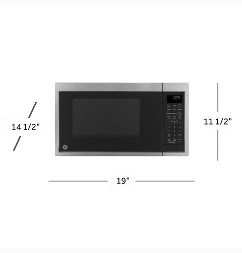 GE Appliances GCBK09N1WSS RV Microwave Dimensions Diagram - 19W x 11.5H x 14.5D Inches | United RV Parts