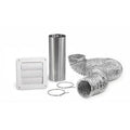 White RV Dryer Exhaust Vent Kit with Flexible Foil Hose & Clamps - Flat Lay | United RV Parts