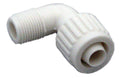 White Flair-It 3/8" P x 1/2" MPT Elbow RV Plumbing Fitting - Side Angle | United RV Parts