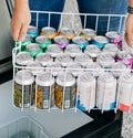 Outdoor Lifestyle Scene with White Wire Basket Full of Beverages | United RV Parts