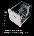 GE Profile PR60PTLWBU RV Tankless Water Heater X-Ray View - Consistent Temperature Range 50–125°F