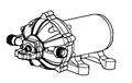 InVision 12V RV Fresh Water Pump 320-5200 Line Drawing - Technical Diagram | United RV Parts