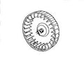 Suburban 521235 Combustion Blower Wheel 5-Inch Diameter - Technical Line Drawing | United RV Parts