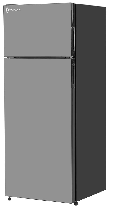 Stainless Steel InVision RV Refrigerator 7.7 Cubic Foot - Front View | United RV Parts