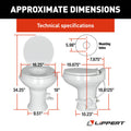 Lippert Flow Max RV Toilet Dimensions Technical Specifications Chart | United RV Parts