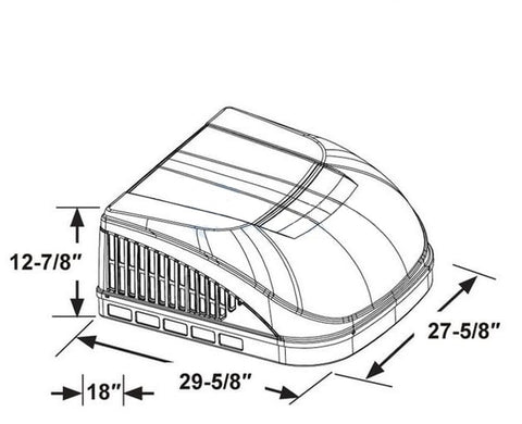 Dometic RV Air Conditioner Installation Dimensions Diagram - Technical Specifications | United RV Parts