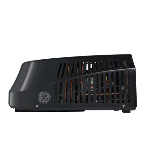 Black GE RV Air Conditioner 15000 BTU - Side View with Ventilation | United RV Parts