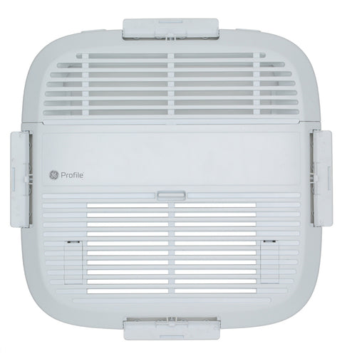 White GE Profile Non-Ducted RV AC Ceiling Assembly - Side View with Mounting Brackets | United RV Parts