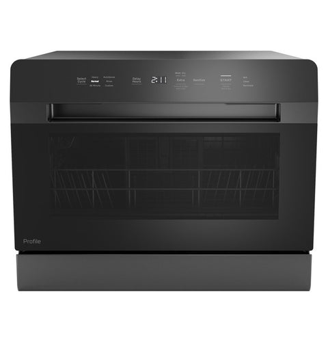 GE Appliances | Compact CounterTop Dishwasher | PZF560HGWBB | Black