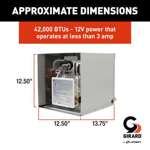 Girard 2GWHAM Water Heater Dimensions 12.5x13.75 Inches | United RV Parts