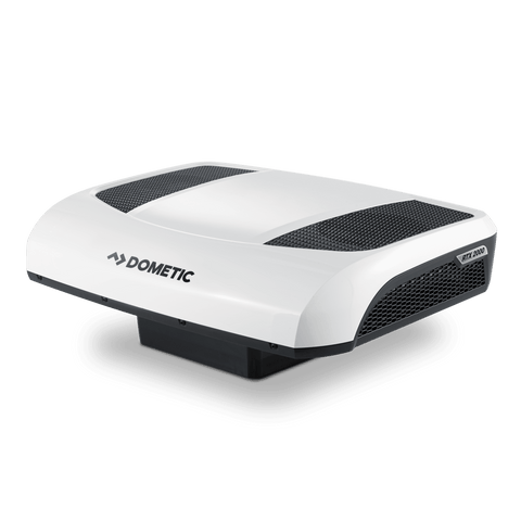 White Dometic RTX2000 12V Rooftop Air Conditioner - Side Profile View | United RV Parts