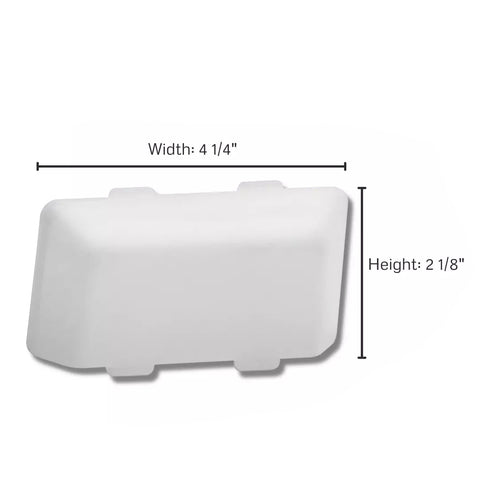 White RV Porch Light Lens SR33101 - Dimensions Detail 4.25 x 2.125 | United RV Parts