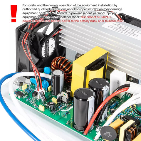 Parallax Converter Installation Safety Warning - Circuit Board with Safety Instructions | United RV Parts
