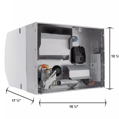 SAW6DEL RV Water Heater Dimensions - Side Profile with Measurements | United RV Parts