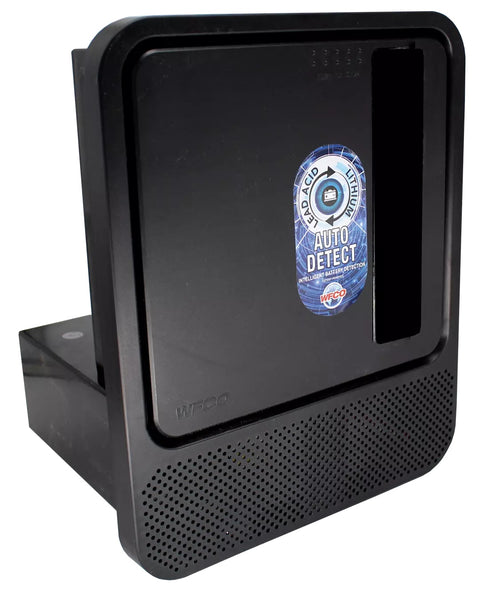 Black WFCO WF-9560-AD-S Power Converter - Front View with Auto Detect Label | United RV Parts