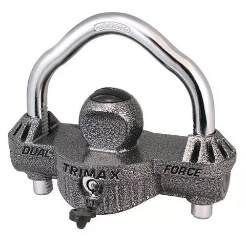 Gray Cast Alloy Dual Purpose Trailer Coupler Lock - Side Profile | United RV Parts