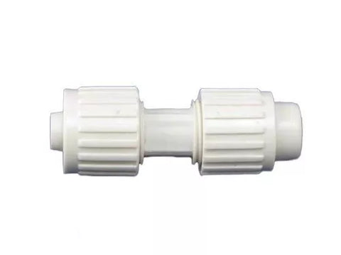 White Plastic Flair-It 3/8" RV Plumbing Plug Fitting - Side View | United RV Parts