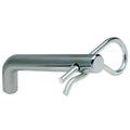 Trimax SP125 Chrome Hitch Receiver Pin with Clip Assembled - Angled View | United RV Parts
