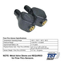 Black Flow-Thru Tire Pressure Sensors with Specifications Chart | United RV Parts