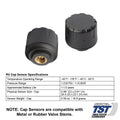 Black TST Cap Sensors with Technical Specifications Chart | United RV Parts