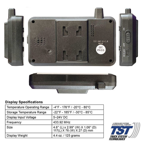 Grey TST 507 Display Unit - Multiple Angle Views with Specifications | United RV Parts