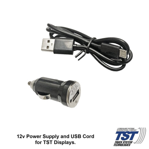 Black TST TPMS Power Accessories - 12V Charger and USB Cable | United RV Parts