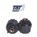 Black Plastic RV Tire Pressure Sensors - Close-up Pair View | United RV Parts